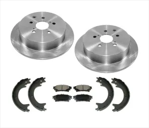 10-15 RX350 10-15 RX450H Sienna Rr Brake Rotors & Ceramic Pads Parking Shoes 4Pc