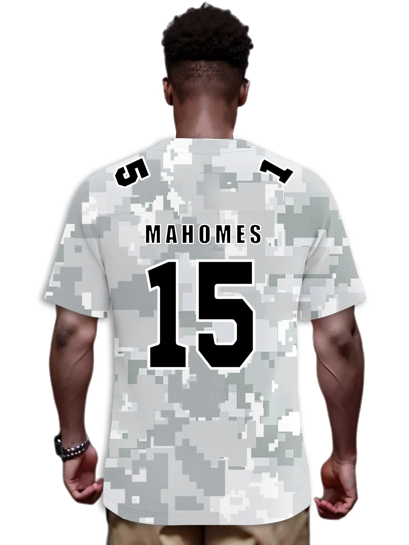 #15 Mahomes Kansas City Chiefs Jersey Salute to Star Players Camouflage Jersey American Football New Fashion Jersey