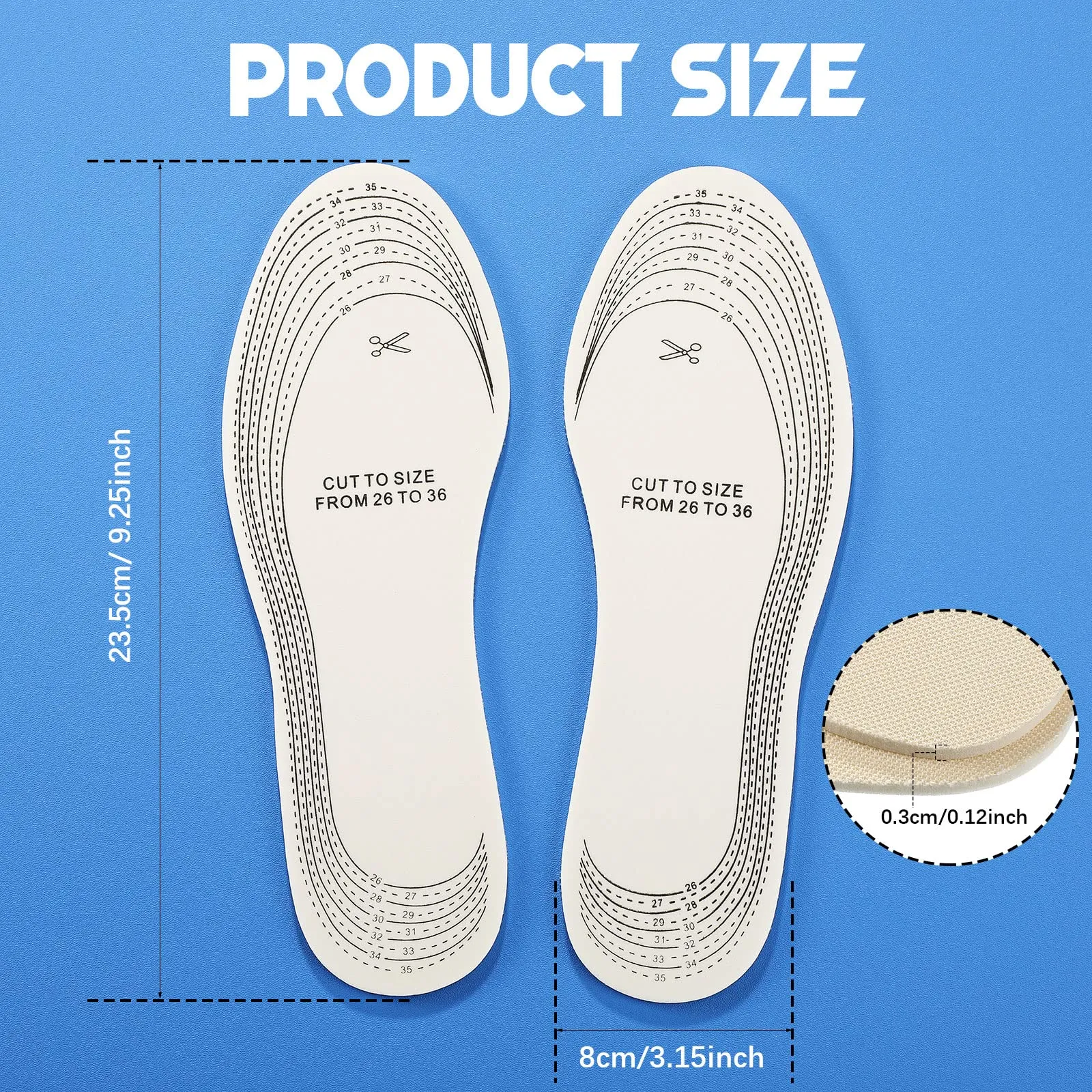 2 Pairs Kids Sole Insoles Shoe Insoles Women Toddler Shoe Filler Children Memory Sponge Insoles Breathable Latex Shoe Inserts, Cutting Size Soft Washable Replacement Insole for Spring Summer (Beige) Beige