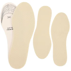 2 Pairs Kids Sole Insoles Shoe Insoles Women Toddler Shoe Filler Children Memory Sponge Insoles Breathable Latex Shoe Inserts, Cutting Size Soft Washable Replacement Insole for Spring Summer (Beige) Beige