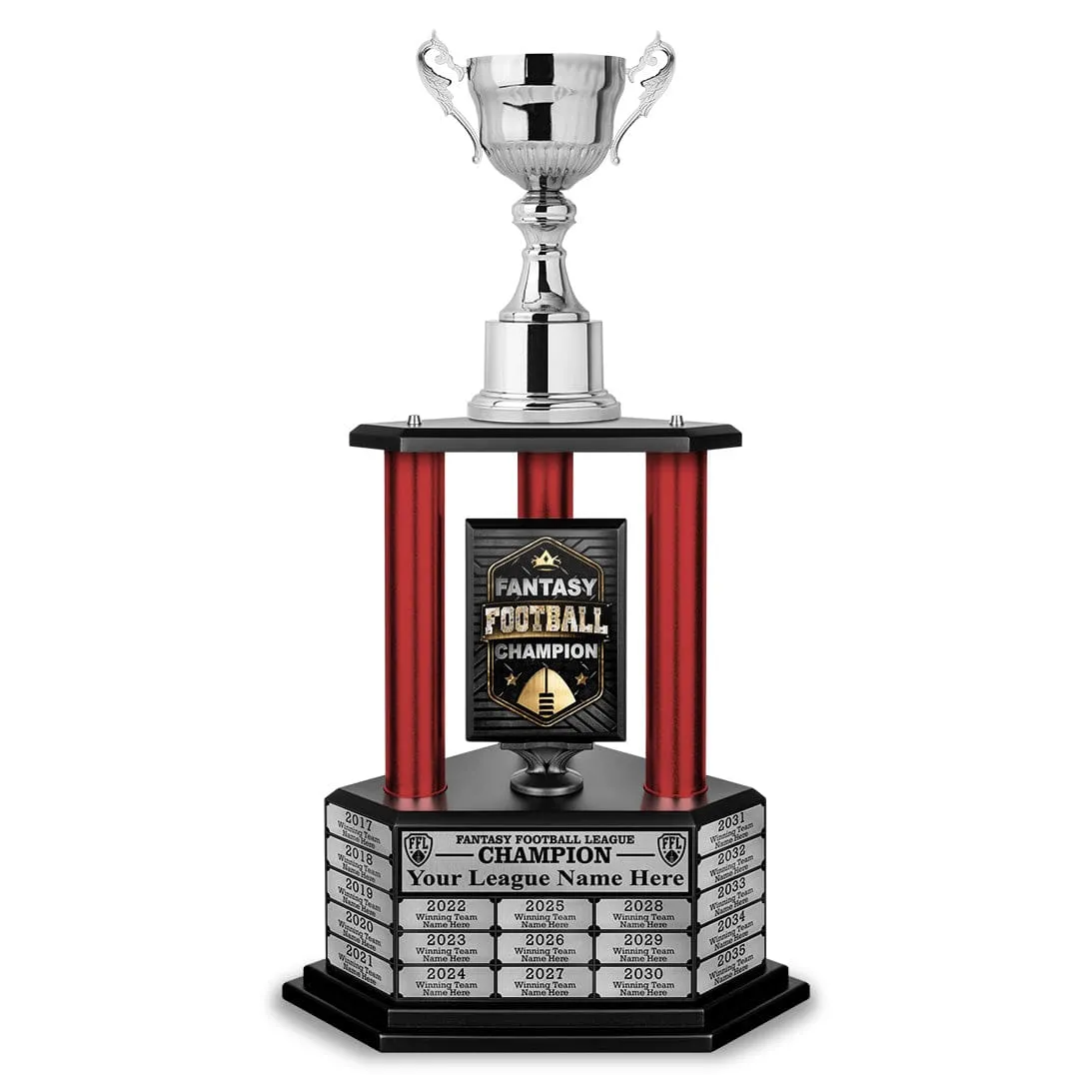 26"-56" Fantasy Football Perpetual Trophy - Silver Cup