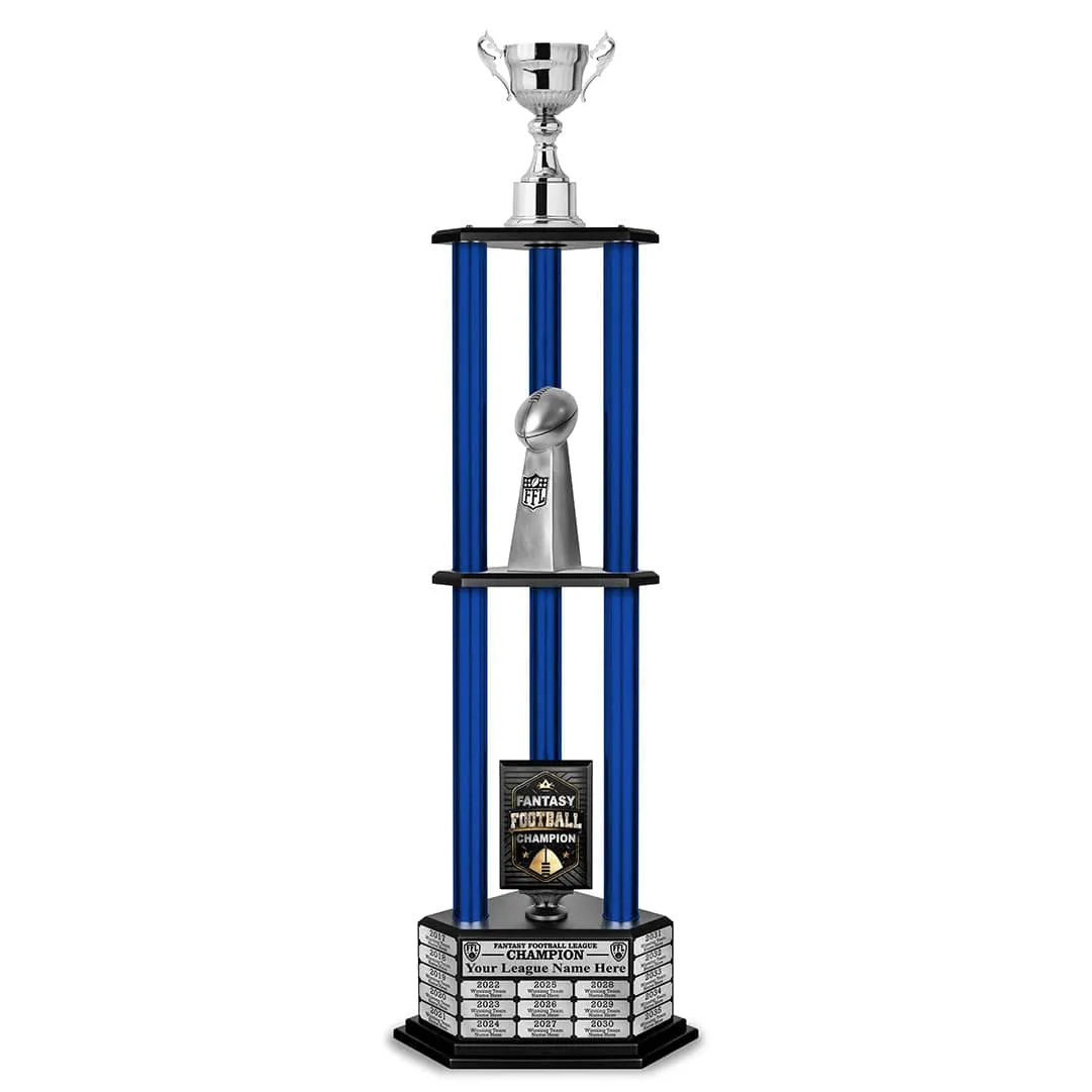 26"-56" Fantasy Football Perpetual Trophy - Silver Cup