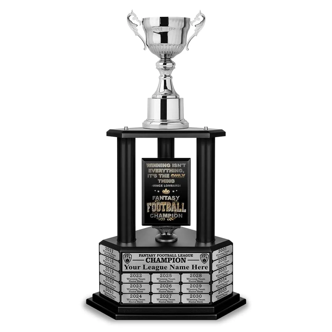 26"-56" Fantasy Football Perpetual Trophy - Silver Cup