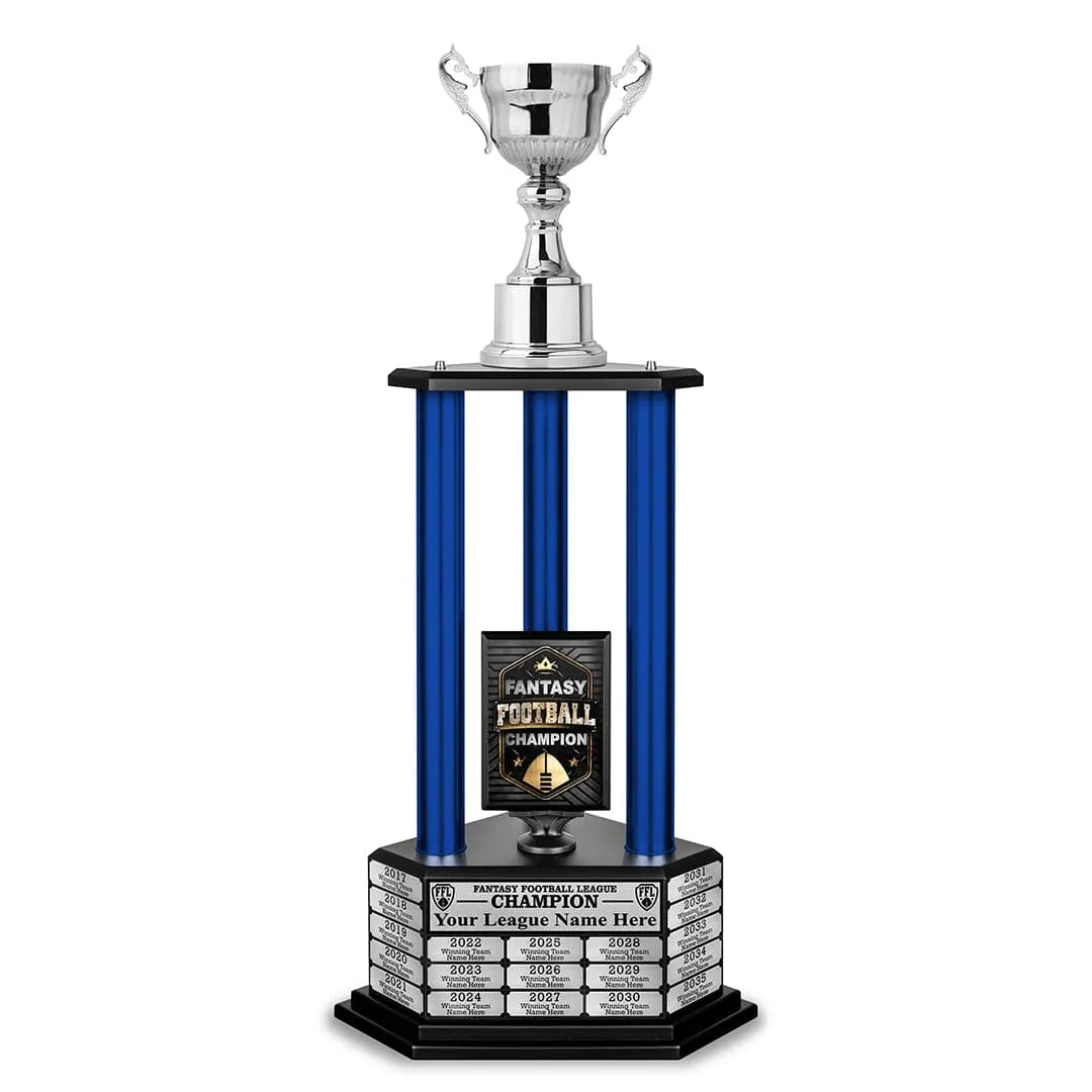 26"-56" Fantasy Football Perpetual Trophy - Silver Cup