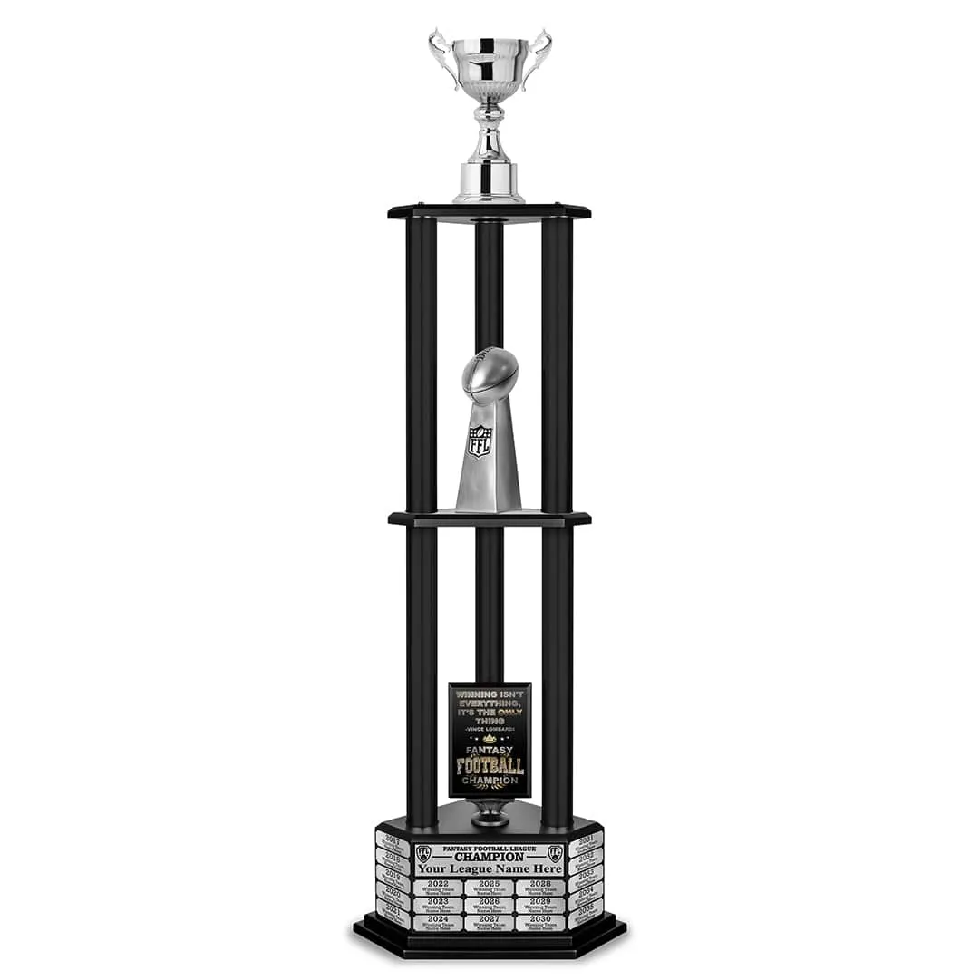 26"-56" Fantasy Football Perpetual Trophy - Silver Cup