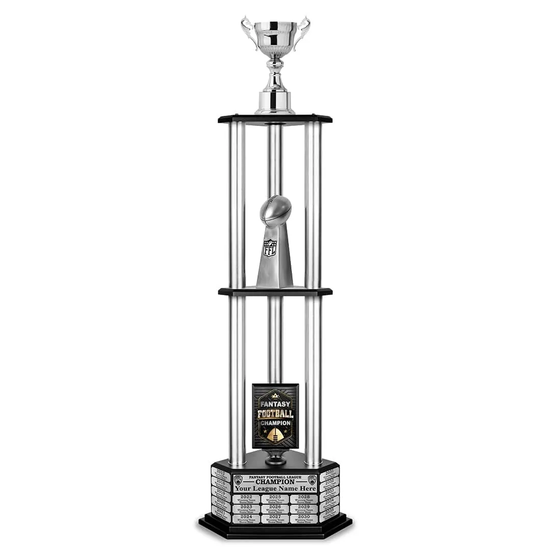 26"-56" Fantasy Football Perpetual Trophy - Silver Cup