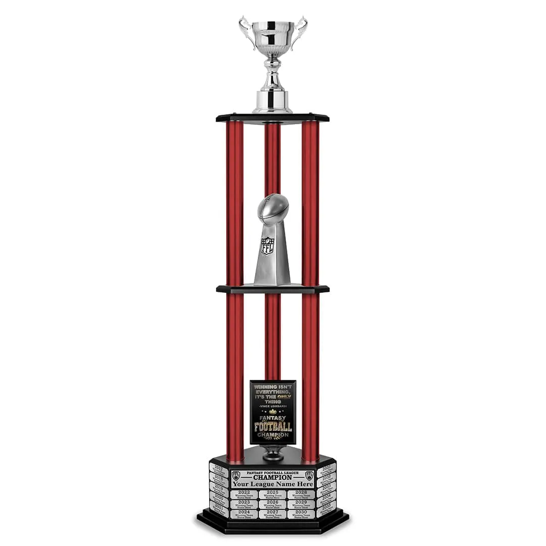 26"-56" Fantasy Football Perpetual Trophy - Silver Cup