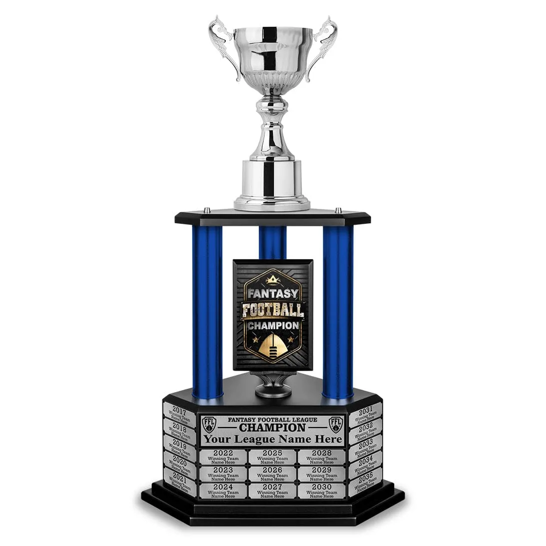 26"-56" Fantasy Football Perpetual Trophy - Silver Cup