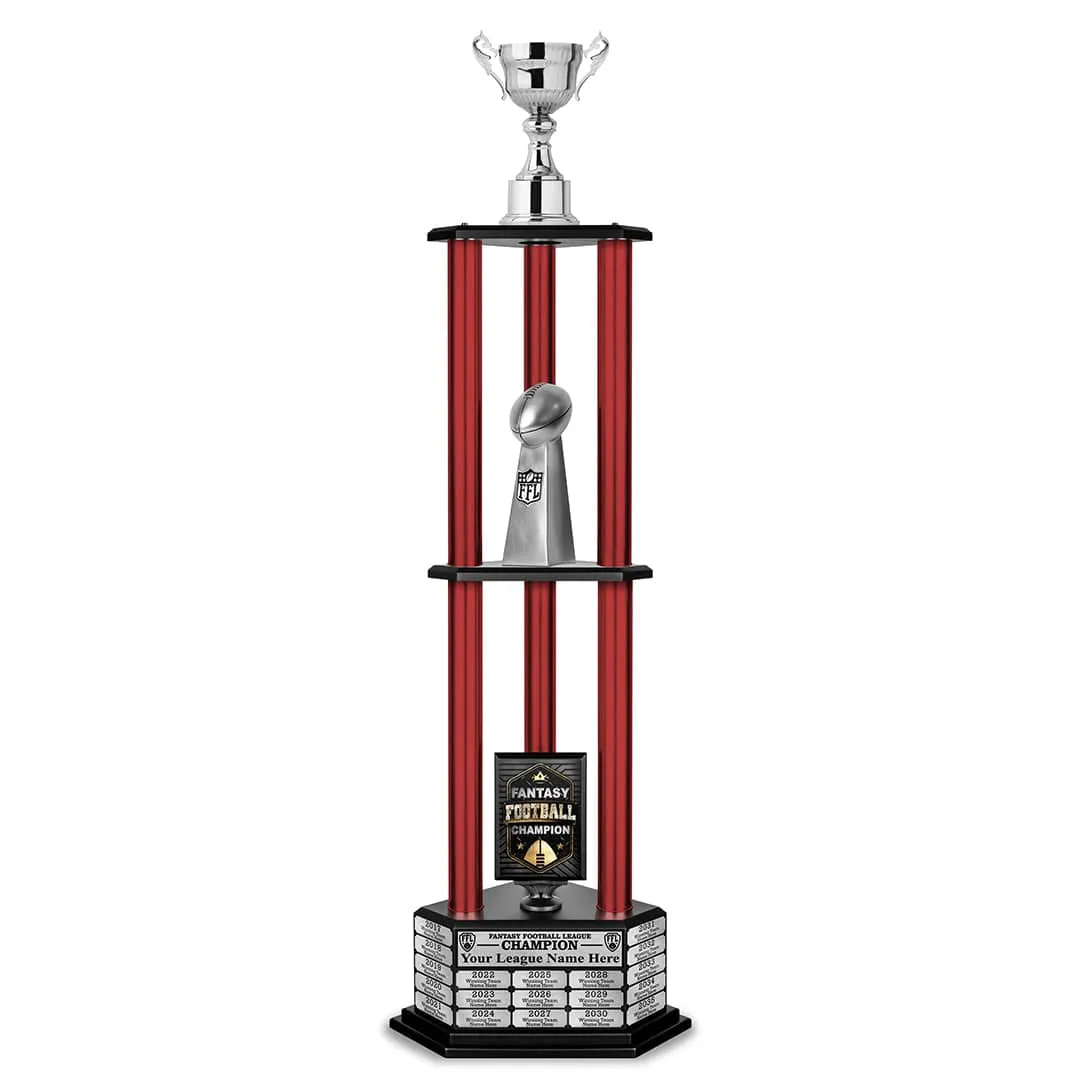 26"-56" Fantasy Football Perpetual Trophy - Silver Cup