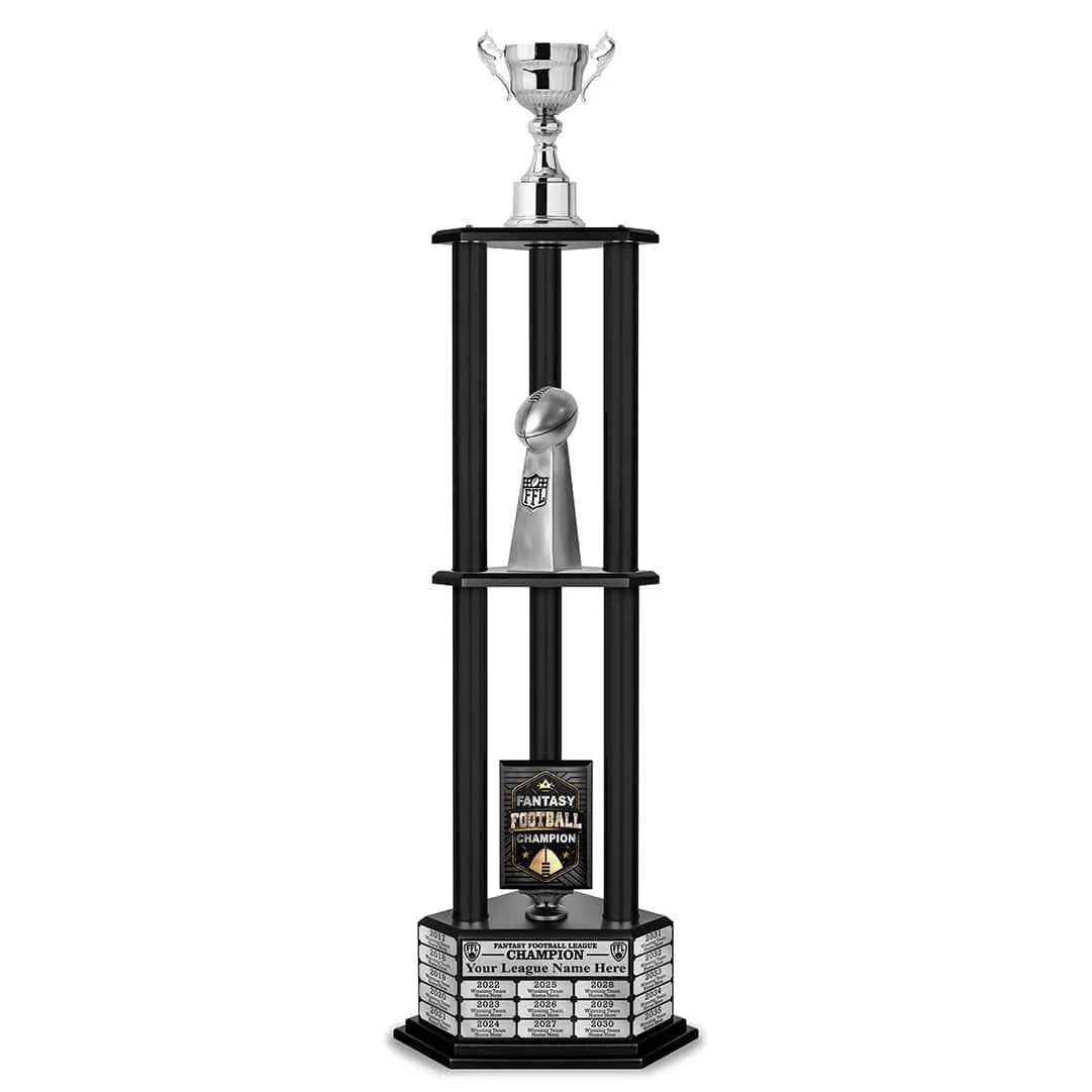 26"-56" Fantasy Football Perpetual Trophy - Silver Cup