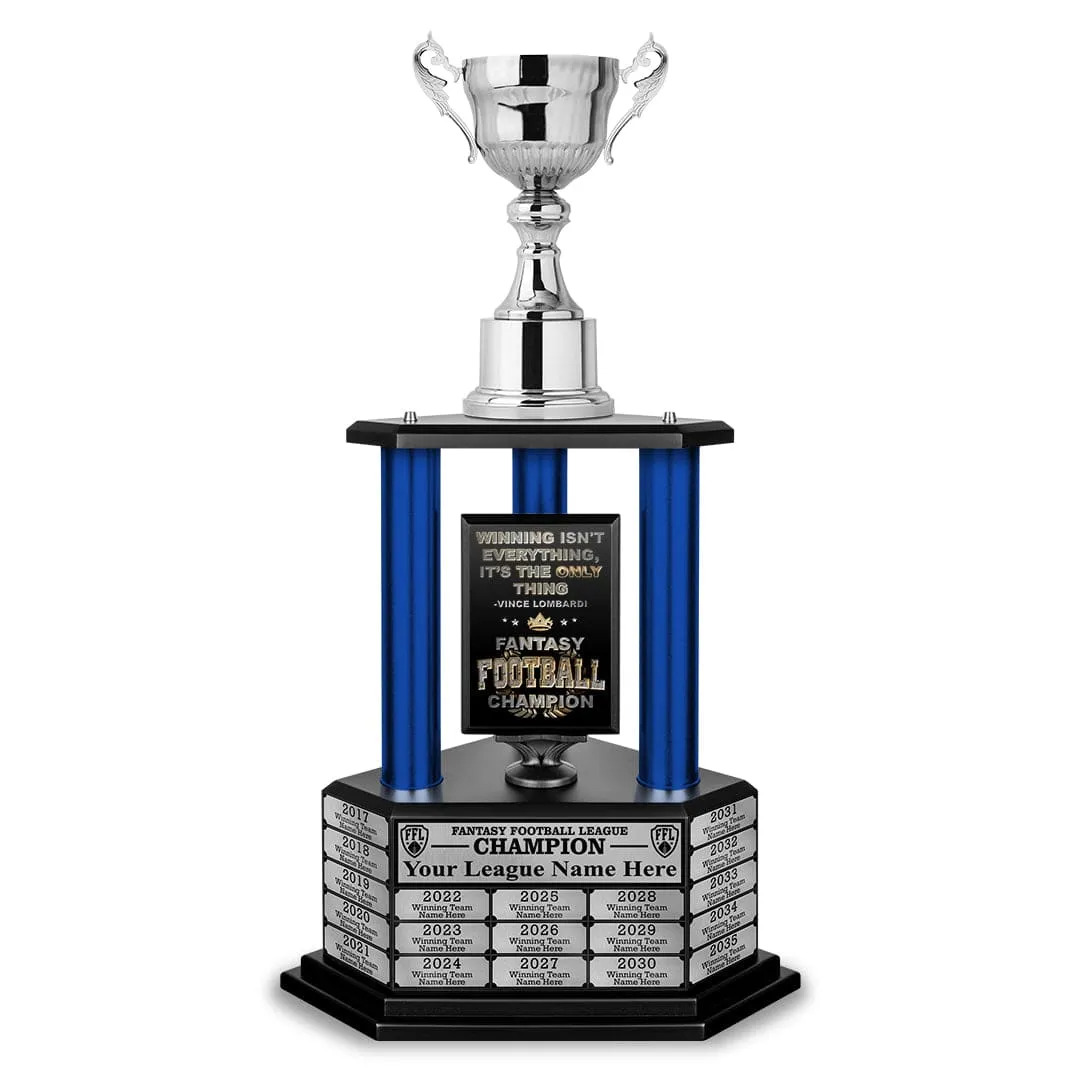 26"-56" Fantasy Football Perpetual Trophy - Silver Cup