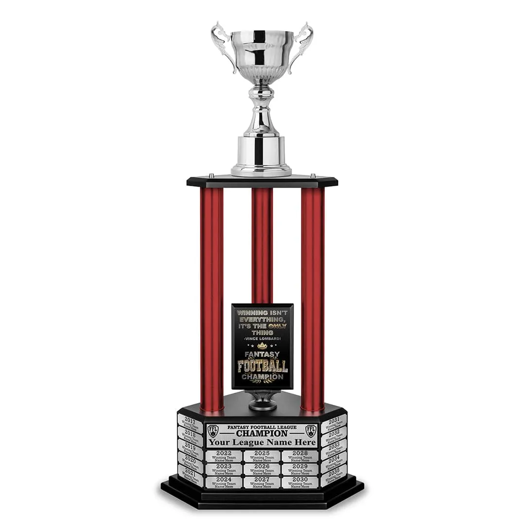 26"-56" Fantasy Football Perpetual Trophy - Silver Cup