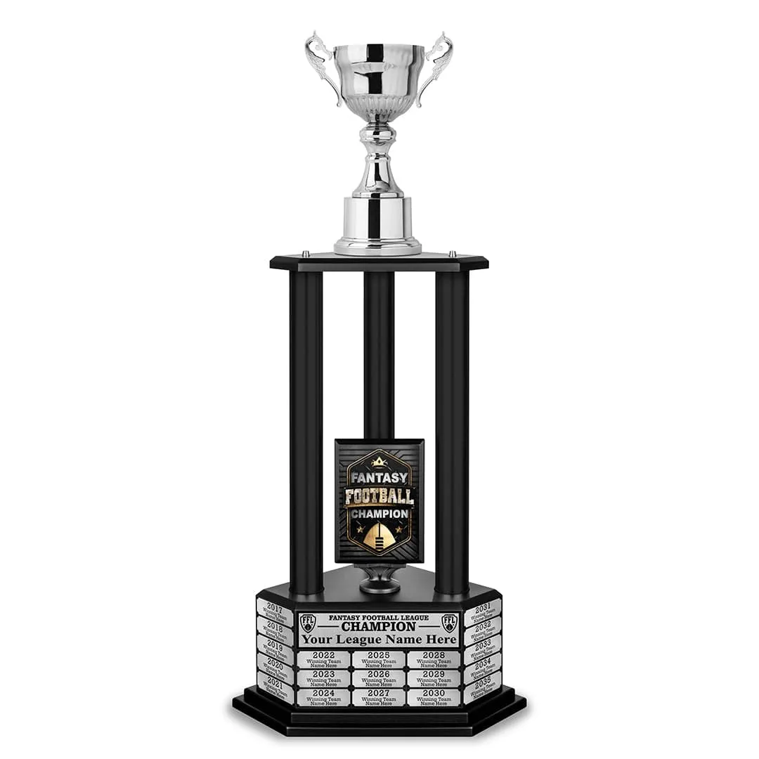 26"-56" Fantasy Football Perpetual Trophy - Silver Cup