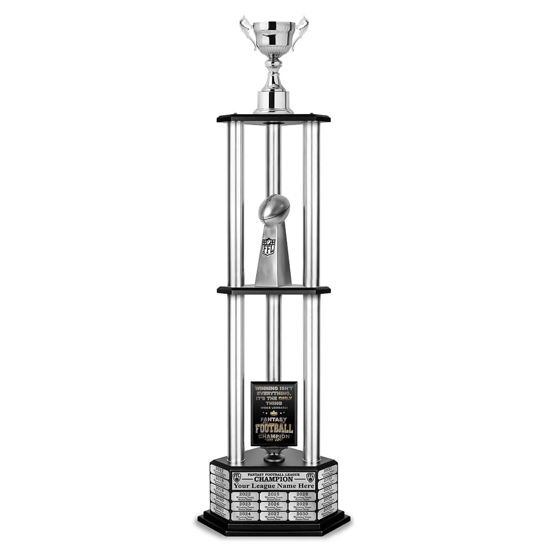 26"-56" Fantasy Football Perpetual Trophy - Silver Cup