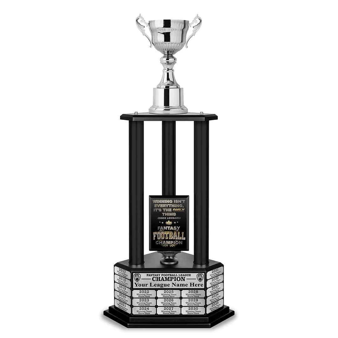 26"-56" Fantasy Football Perpetual Trophy - Silver Cup