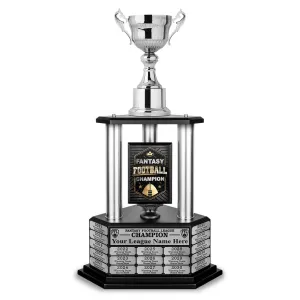 26"-56" Fantasy Football Perpetual Trophy - Silver Cup