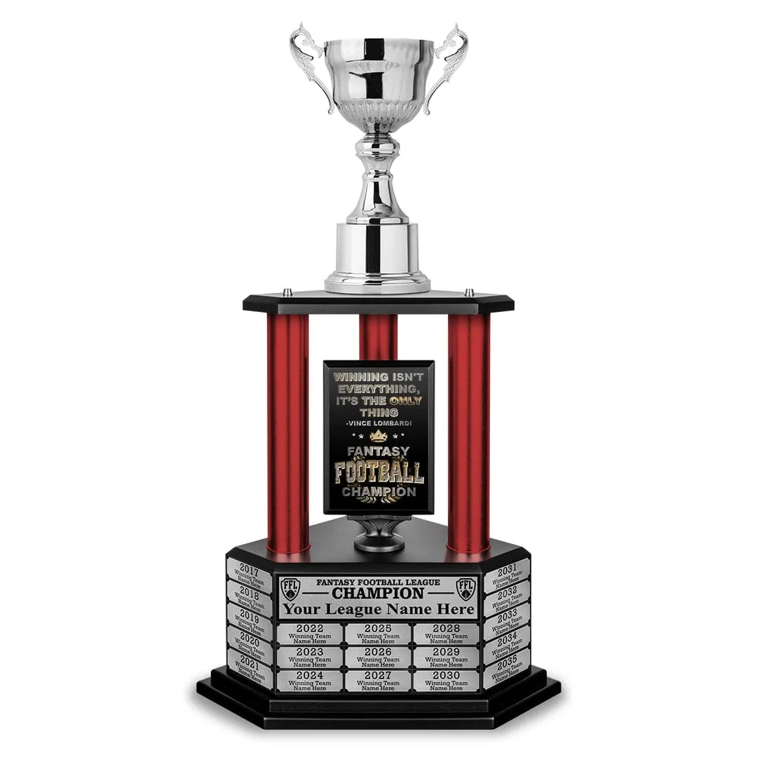 26"-56" Fantasy Football Perpetual Trophy - Silver Cup