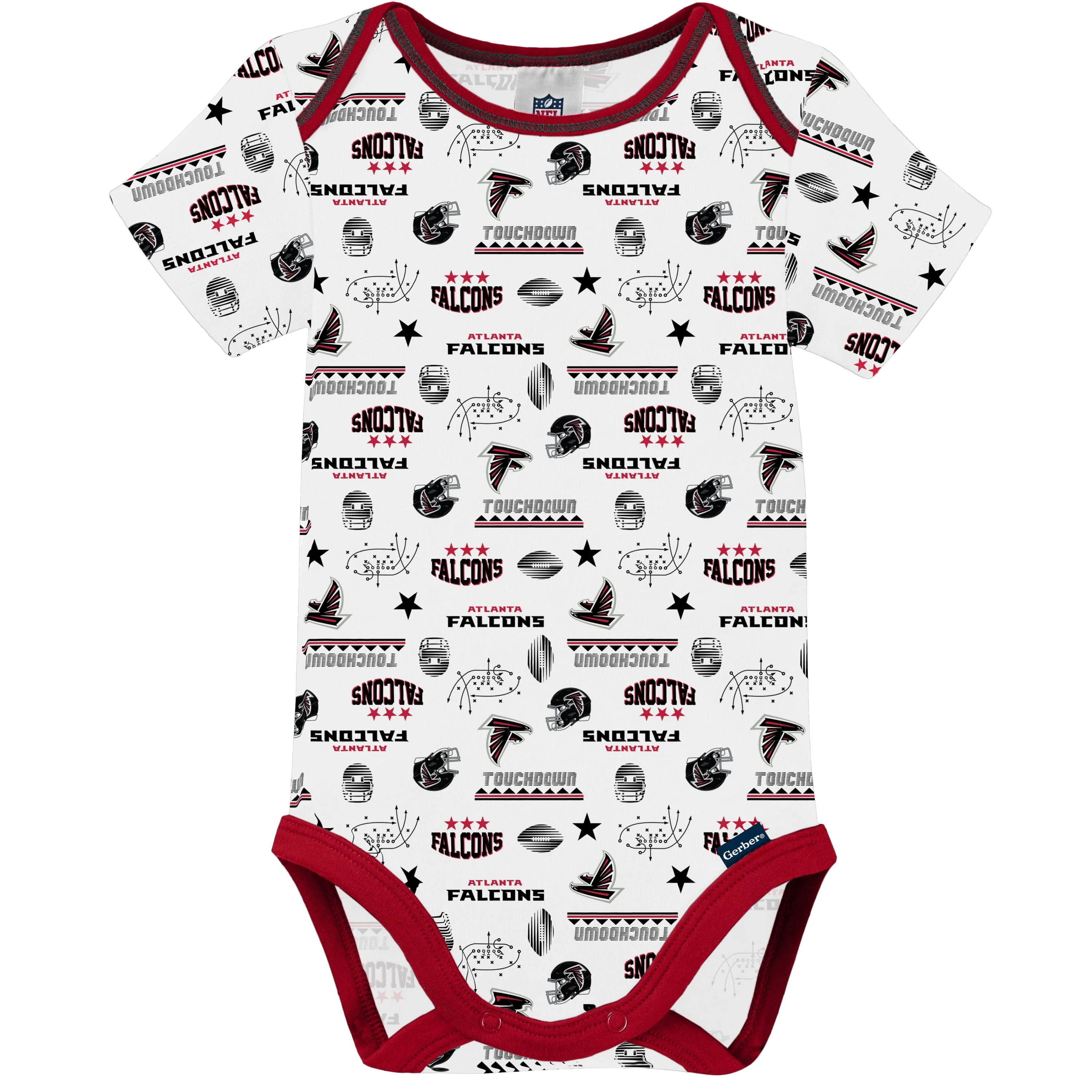 3-Pack Baby Boys Falcons Short Sleeve Bodysuits