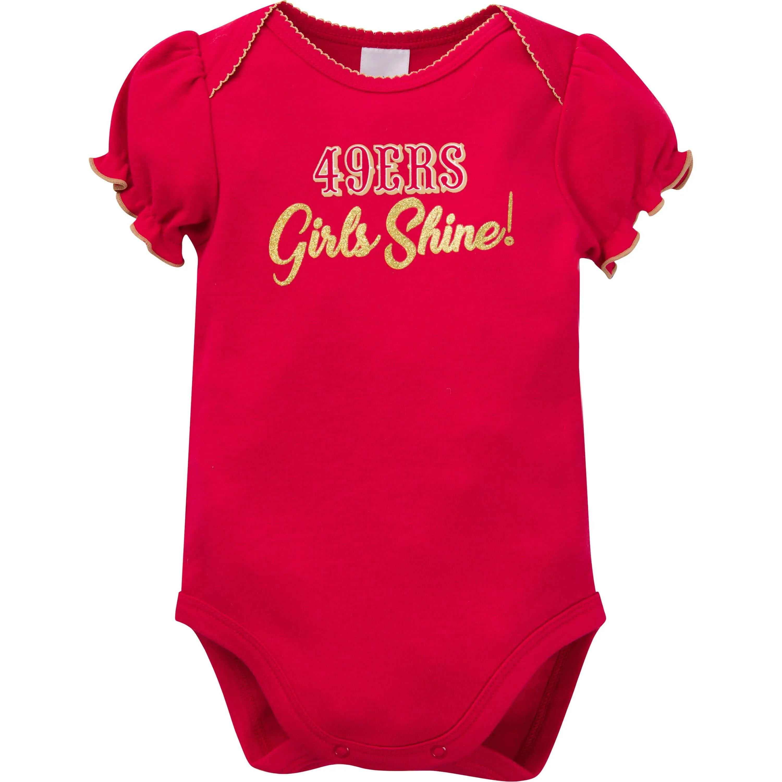 3-Pack Baby Girls 49ers Short Sleeve Bodysuits