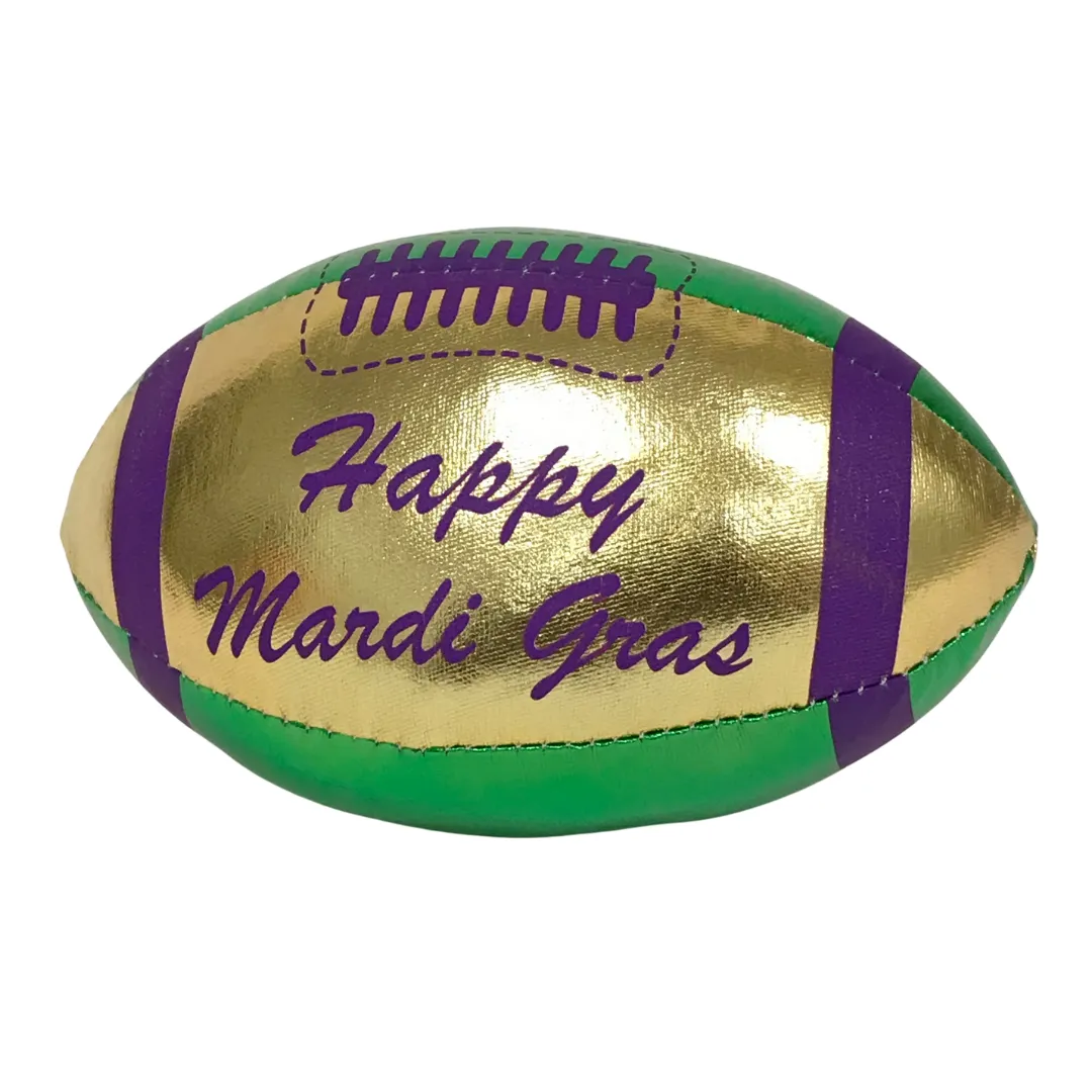 4" Mardi Gras Vinyl Lame Football - 2 Colors (Dozen)