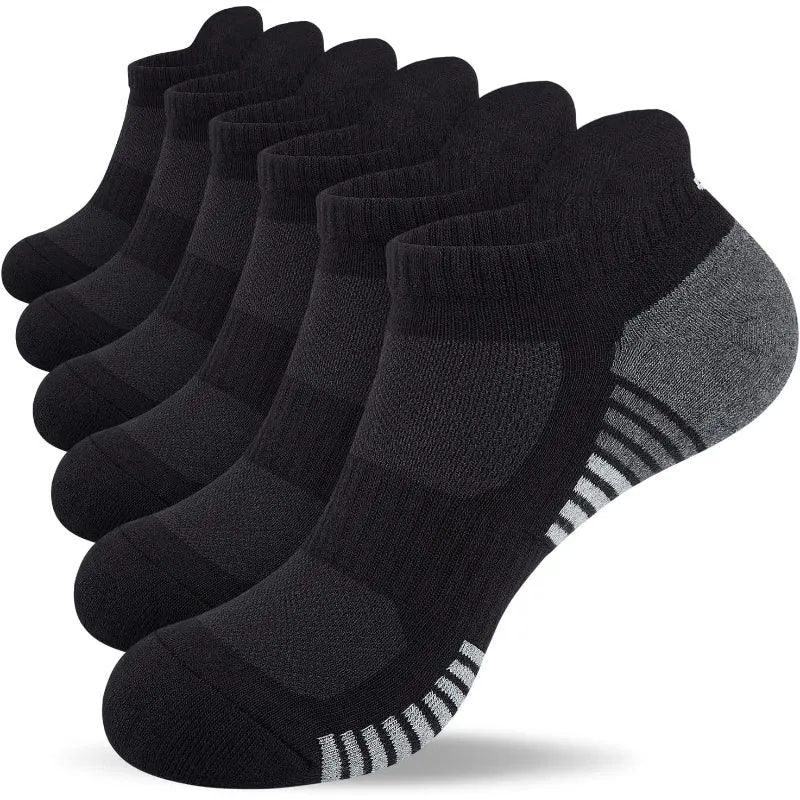 6 Pairs Cushioned Athletic Running Socks