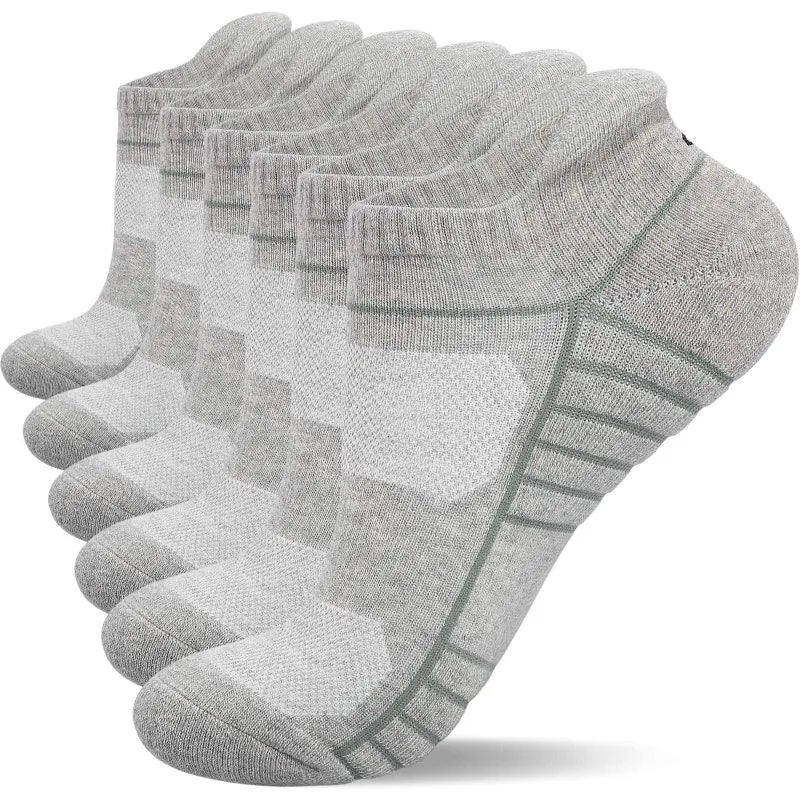 6 Pairs Cushioned Athletic Running Socks