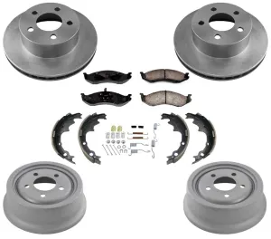 9 INCH REAR DRUM ONLY Rotors Brake Pads Shoes Spring Kit for Jeep Cherokee 94-98