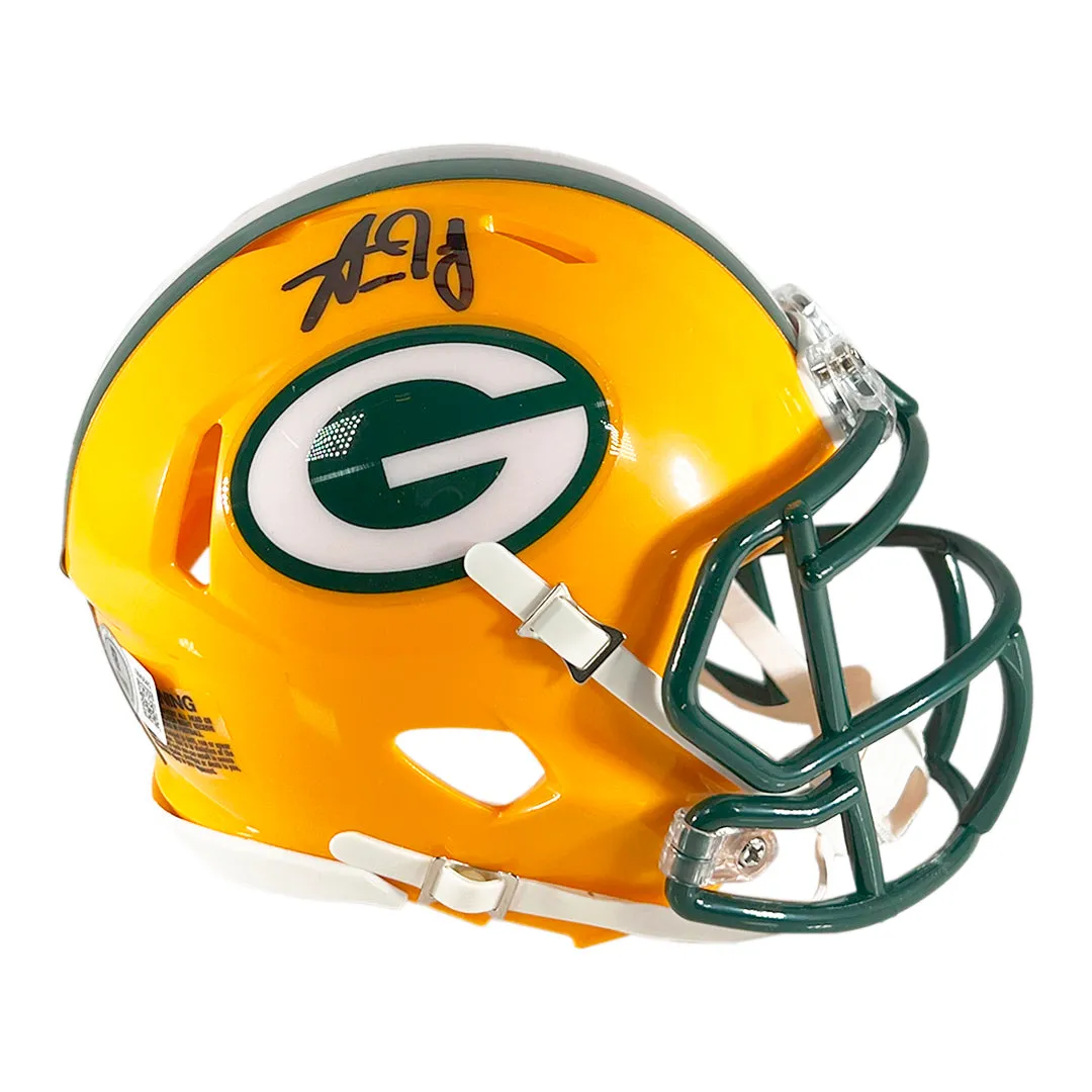 Aaron Jones Signed Green Bay Packers Speed Mini Football Helmet (Beckett)