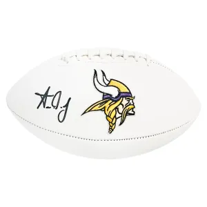 Aaron Jones Signed Minnesota Vikings Official NFL Team Logo Football (JSA)