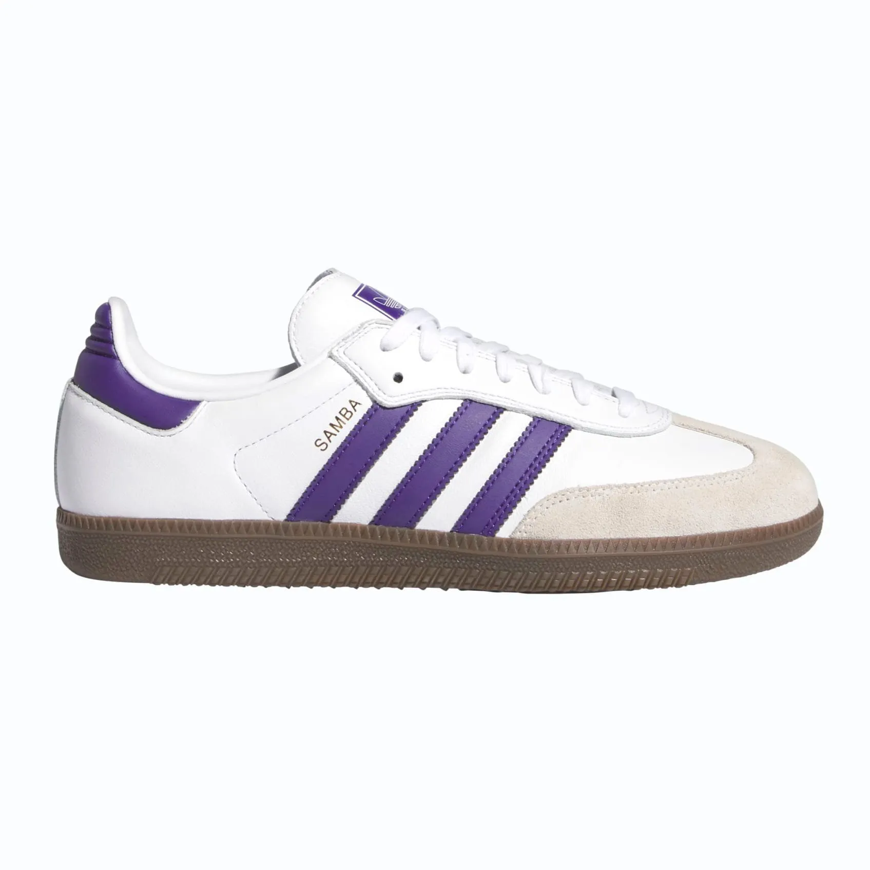 Adidas Samba ADV Skateboard Shoe - White/Purple/Gold Metallic