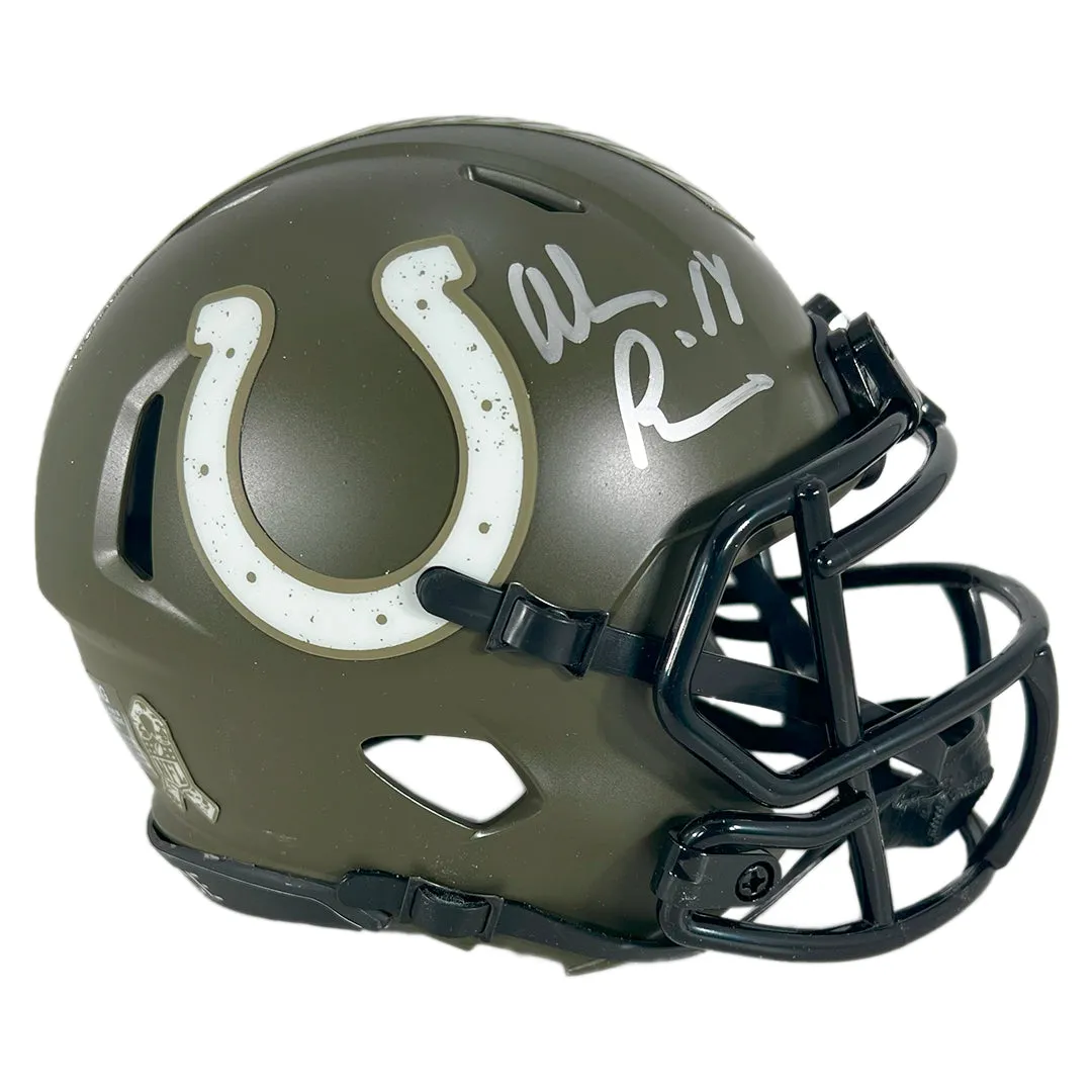 Alec Pierce Signed Indianapolis Colts Salute to Service Mini Football Helmet (JSA)