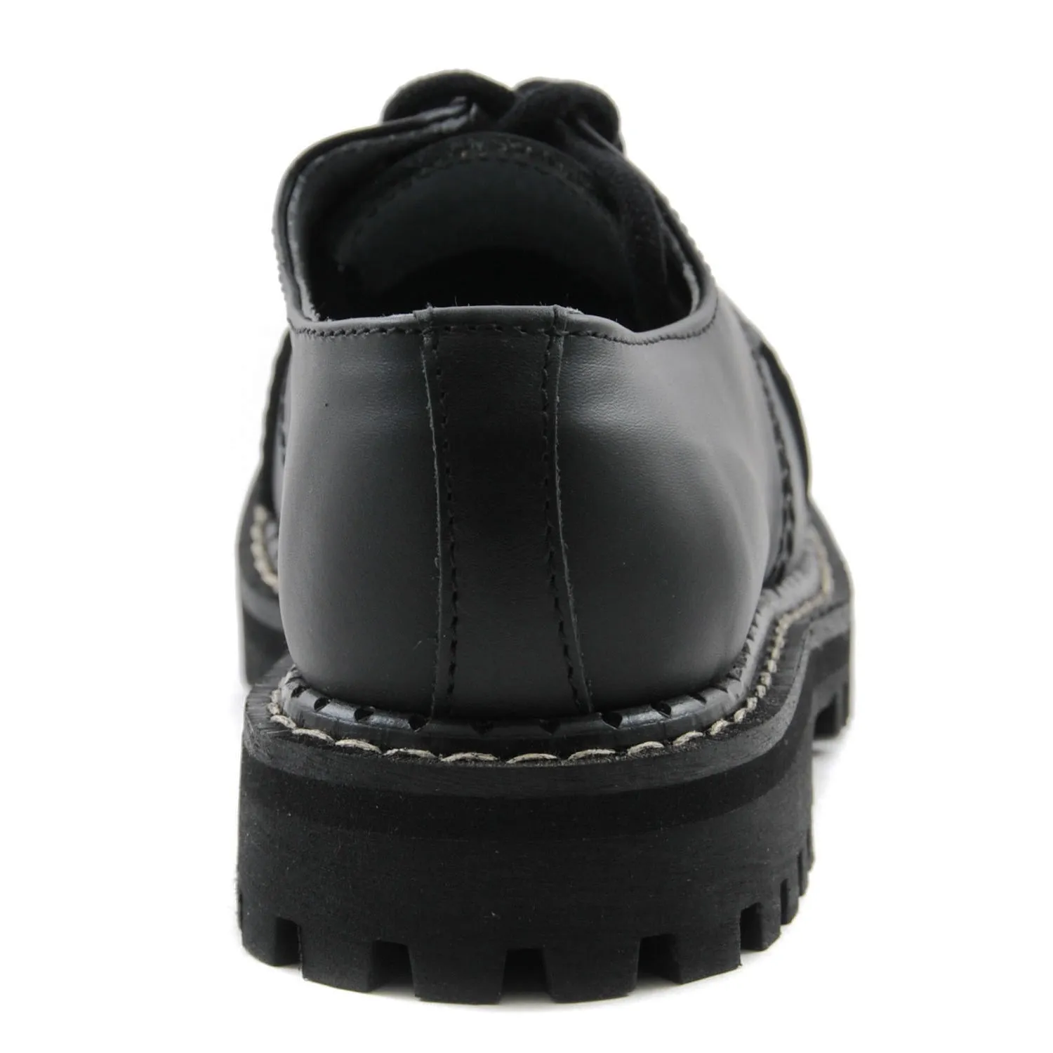 Angry Itch 3 Eyelet Shoes with Steel Toe Cap Black Leather