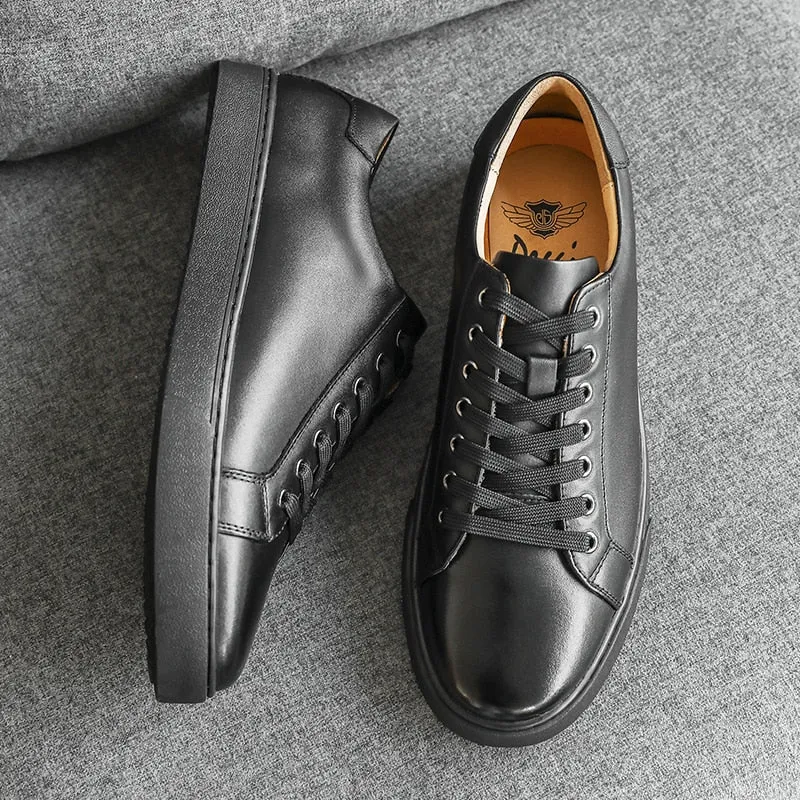 Antonios Genuine Leather Black Shoes