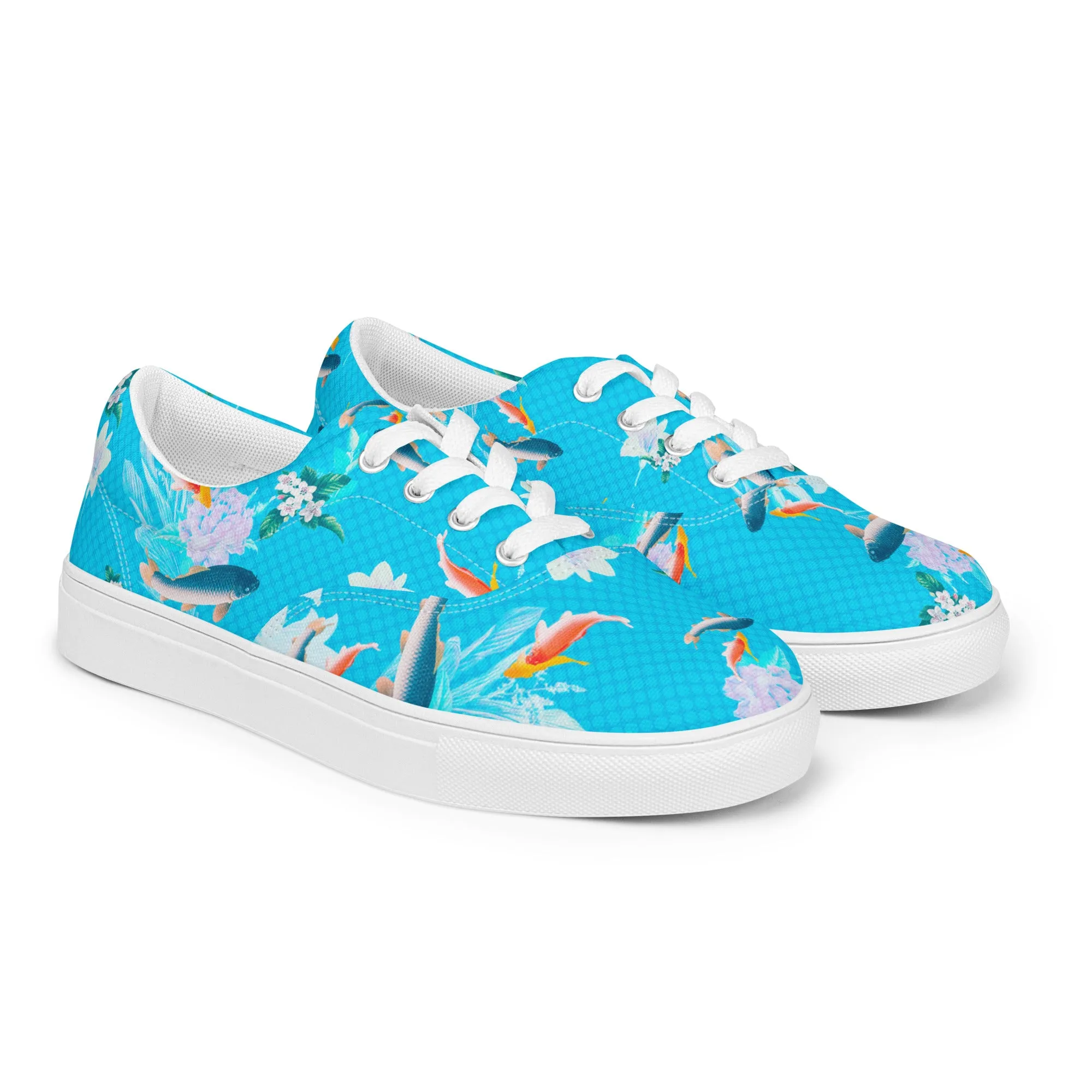 Aquatic Print Women’s lace-up canvas shoes