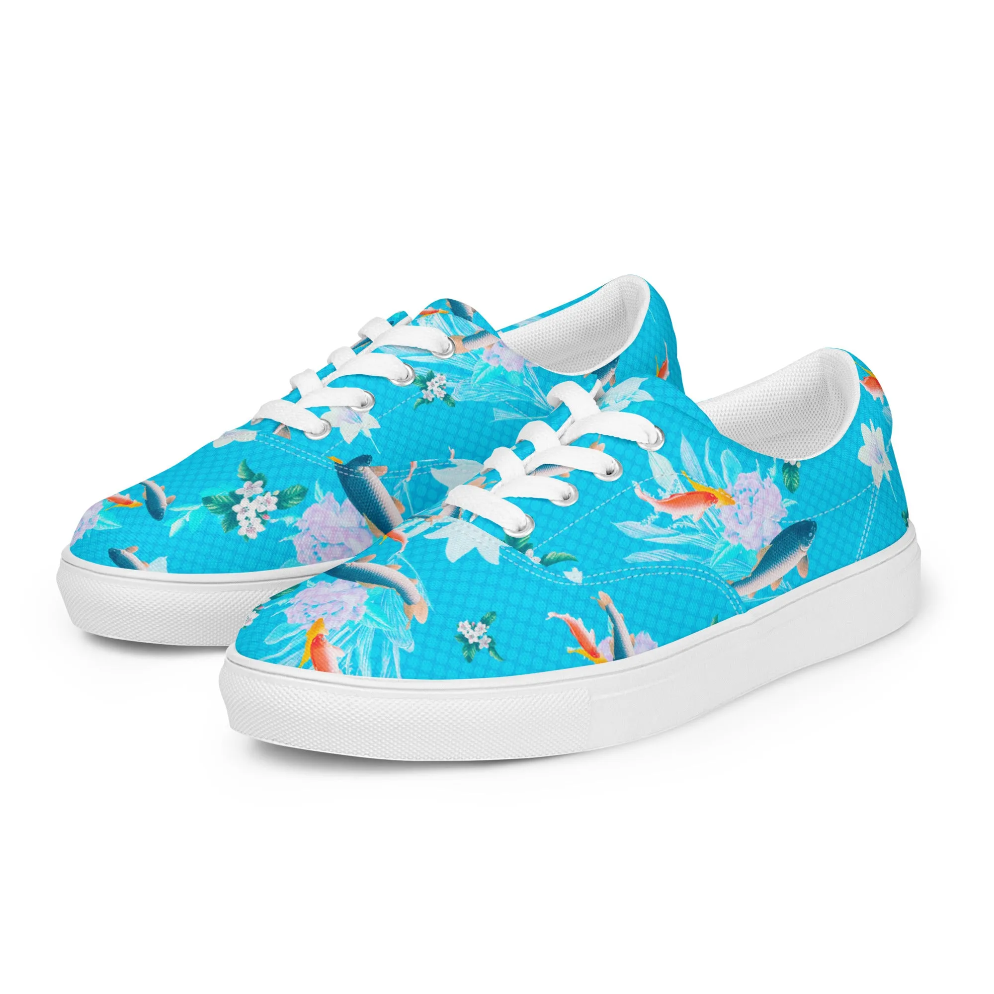 Aquatic Print Women’s lace-up canvas shoes