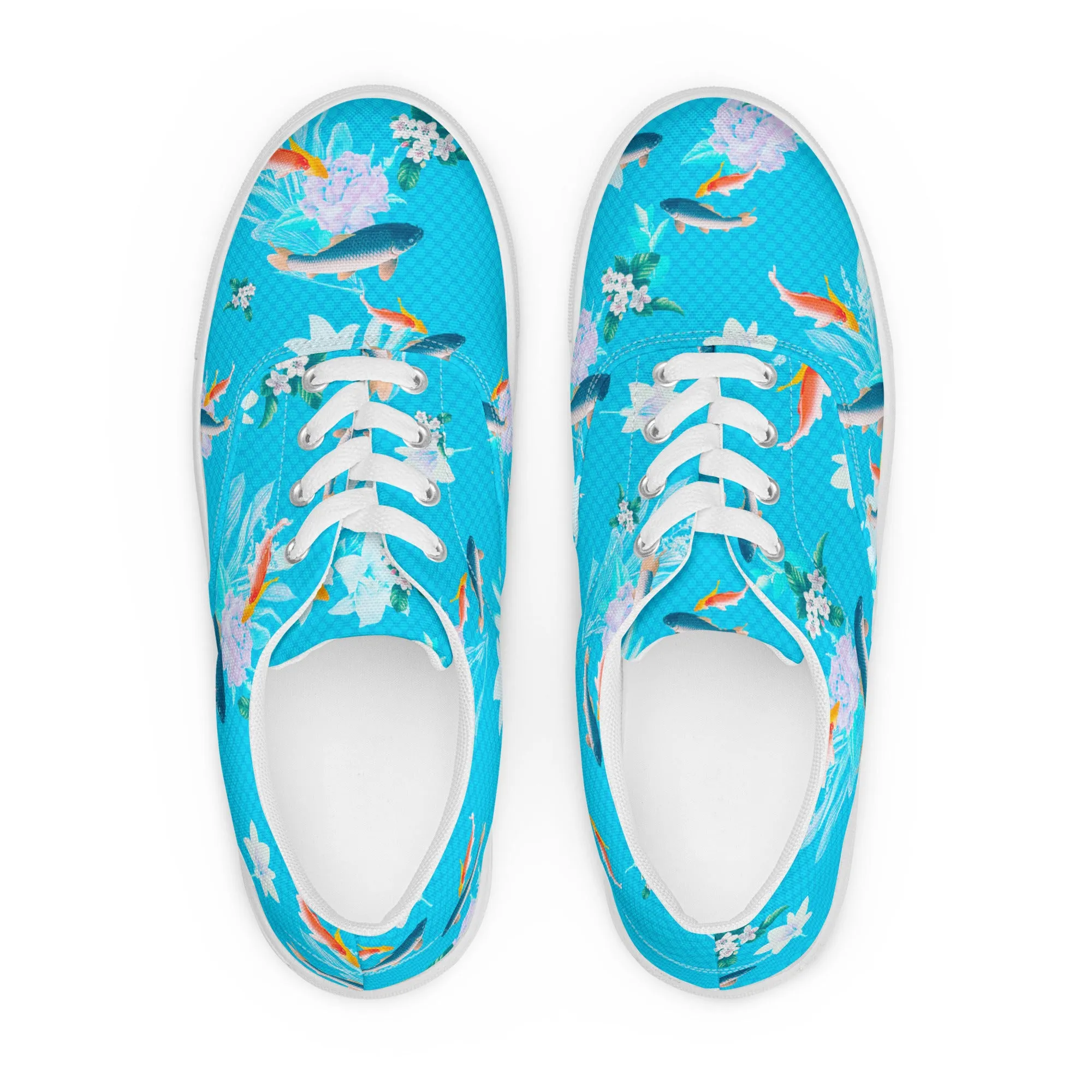 Aquatic Print Women’s lace-up canvas shoes