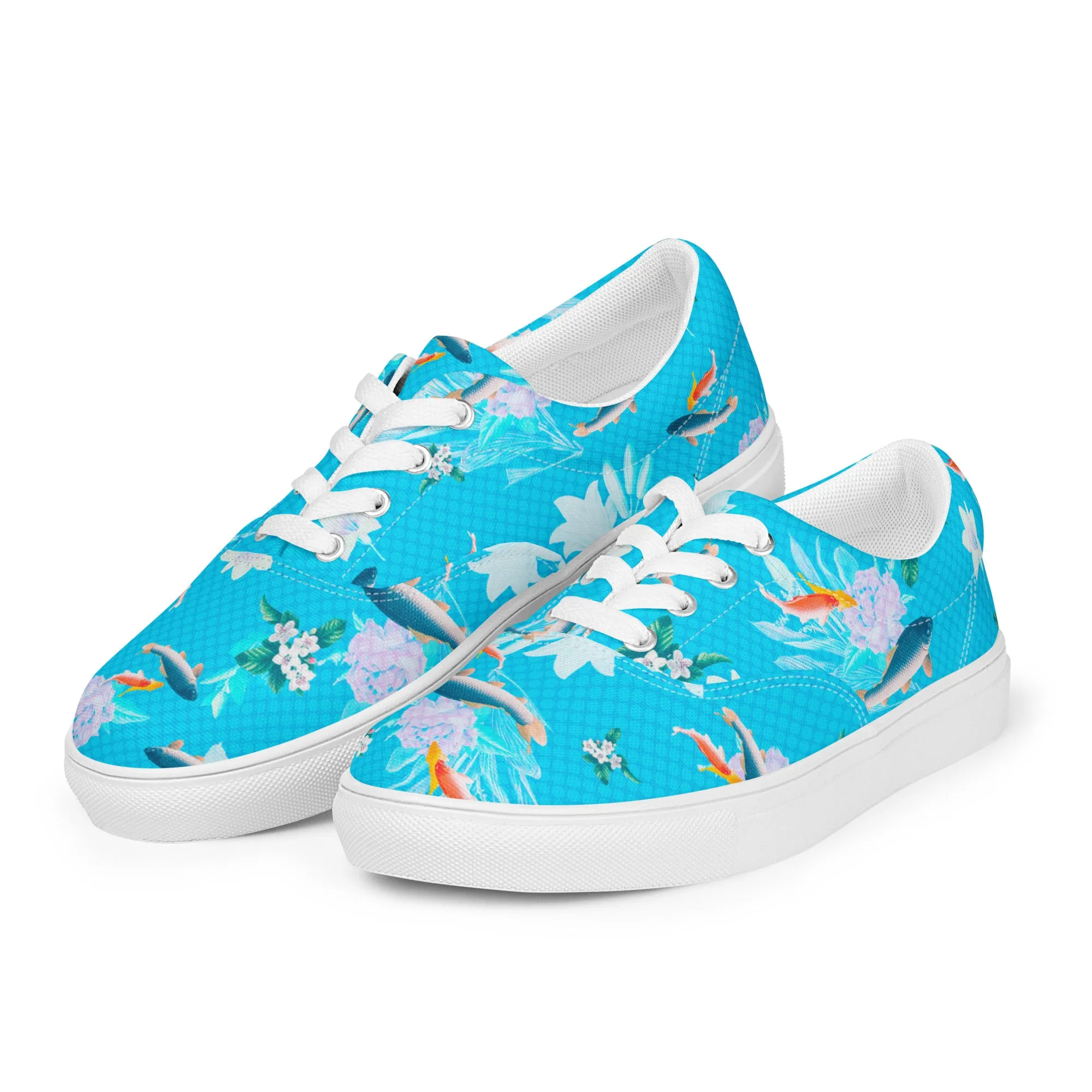 Aquatic Print Women’s lace-up canvas shoes