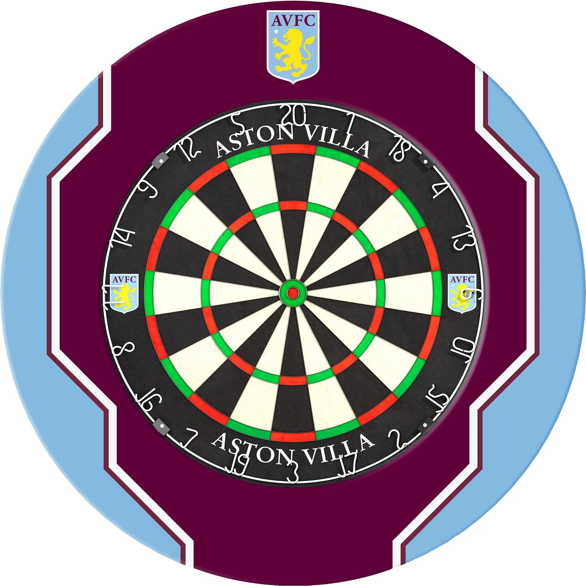 Aston Villa FC Dartboard Surround - Official Licensed - AVFC - S4 - Geo Design