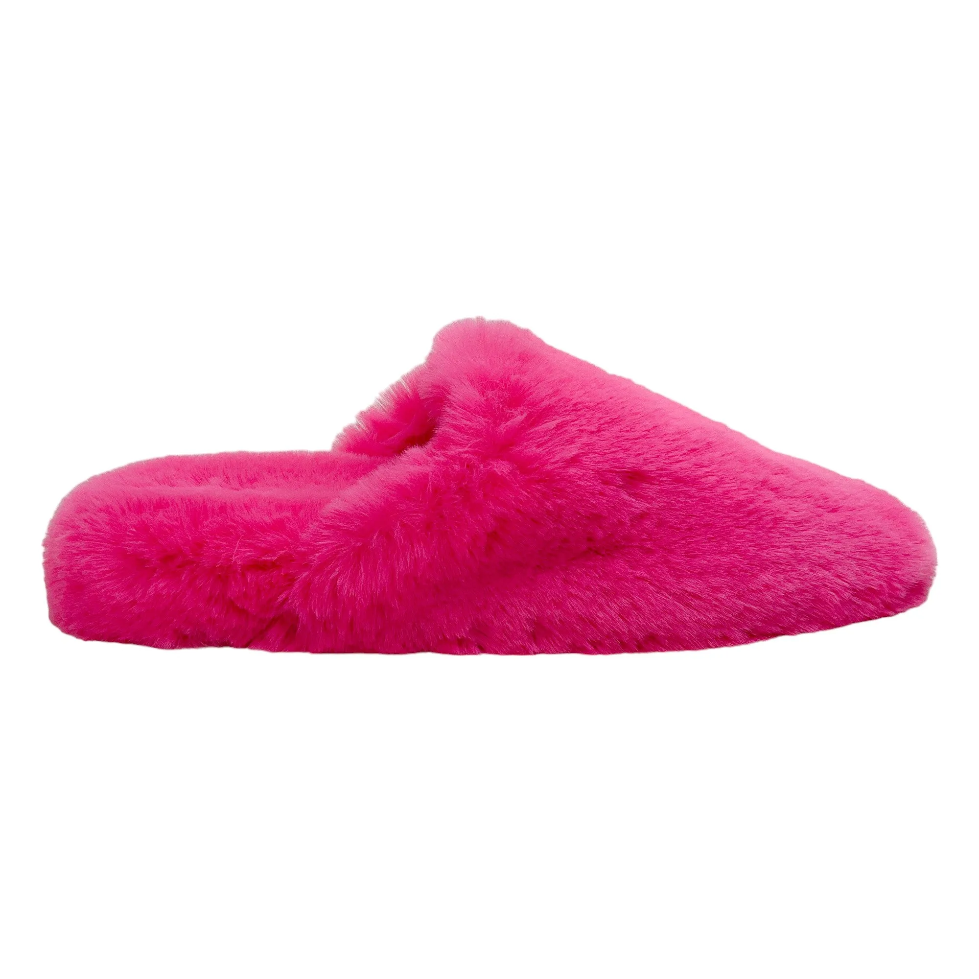 Balenciaga Fluo Pink Faux Fur Teddy Mules