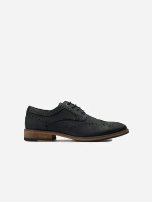 Barley 2 Men's Vegan Leather Brogue Shoes | Black