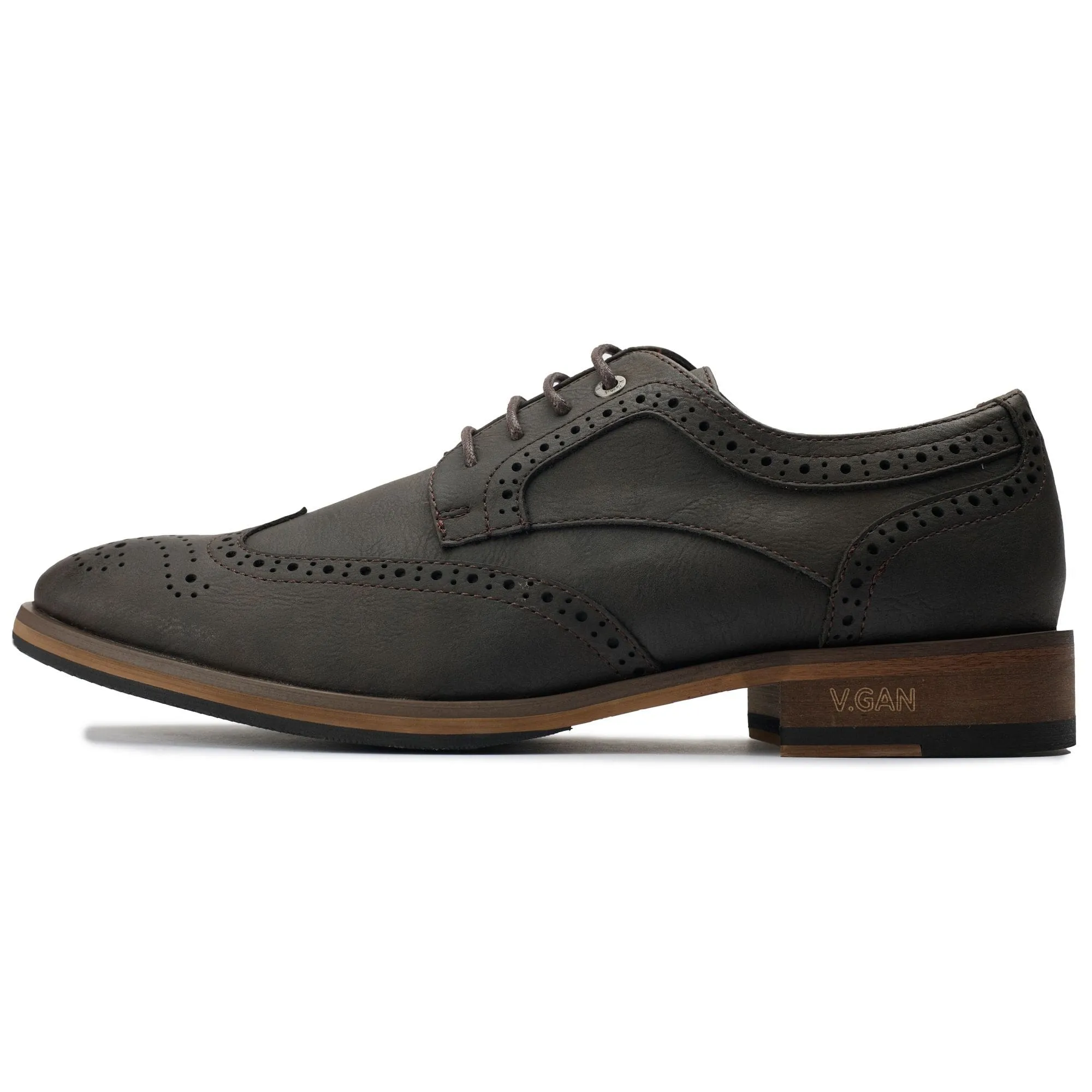 Barley 2 Men's Vegan Leather Brogue Shoes | Brown