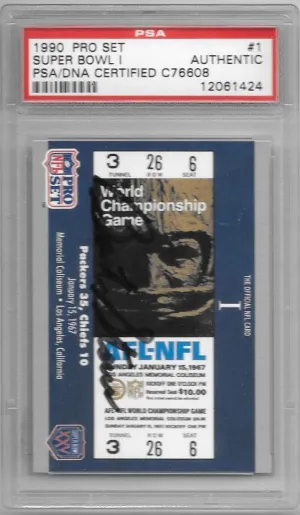 Bart Starr, SIgned 1990 Pro Set Superbowl 1, PSA/DNA Certified