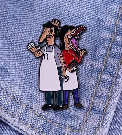 Beetlejuice Bobs Burgers mashup Enamel Pins