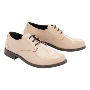 Beige Patent Lace Dress Shoes