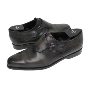 Berluti Leather Monk Strap Shoes Gray