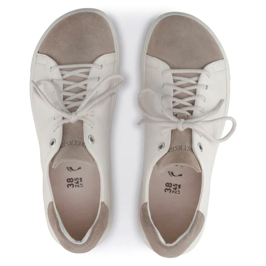 BIRKENSTOCK NATURAL LEATHER/NUBUCK BEND LOW - EGGSHELL/GREY TAUPE