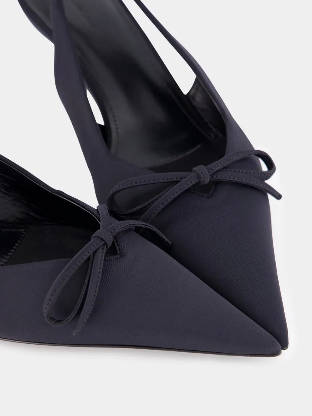 Black Slingback with Bow