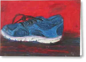 Blue Shoe - Greeting Card