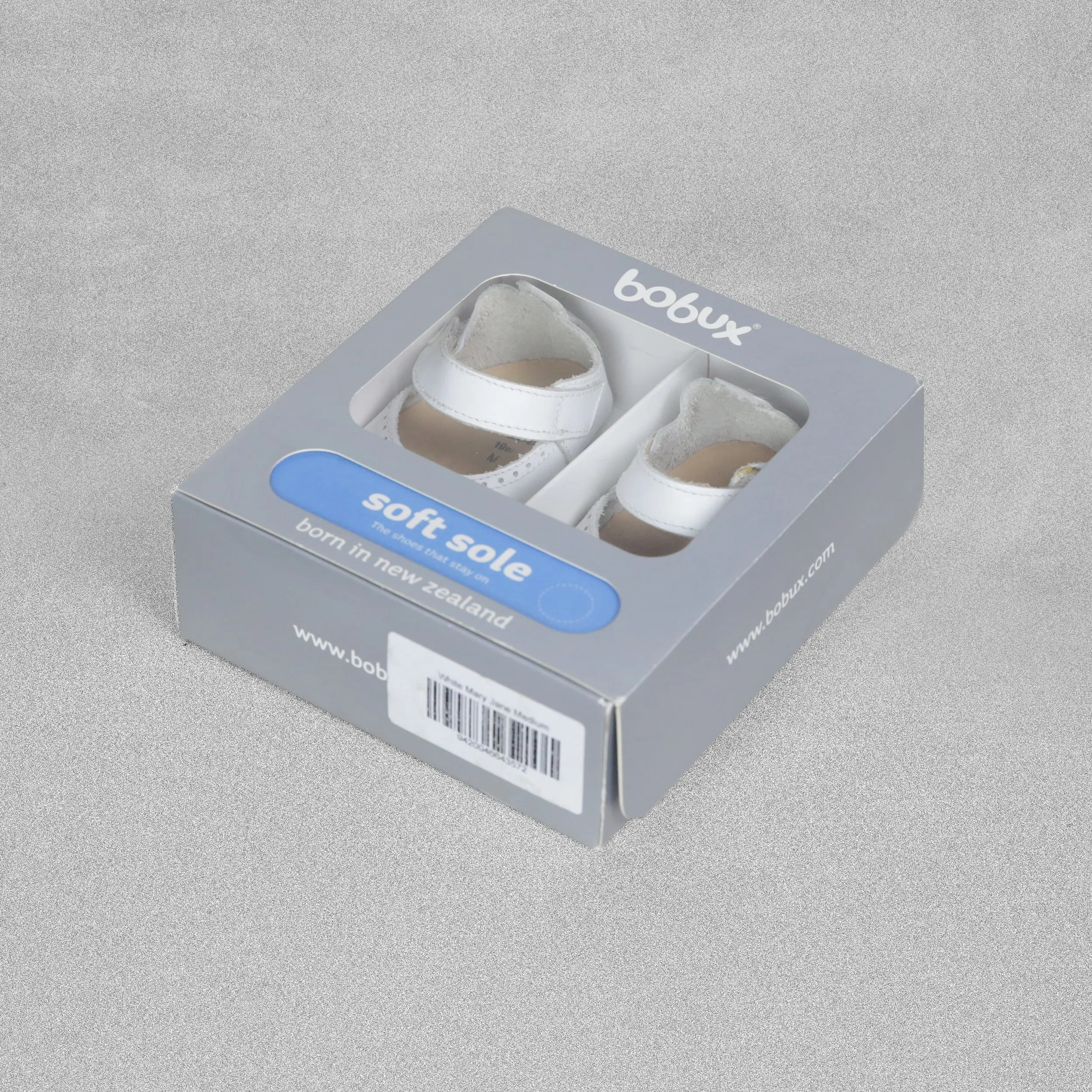 Bobux Soft Sole Baby Shoe 'White with Velcro Strap' - Medium /9-15 Months