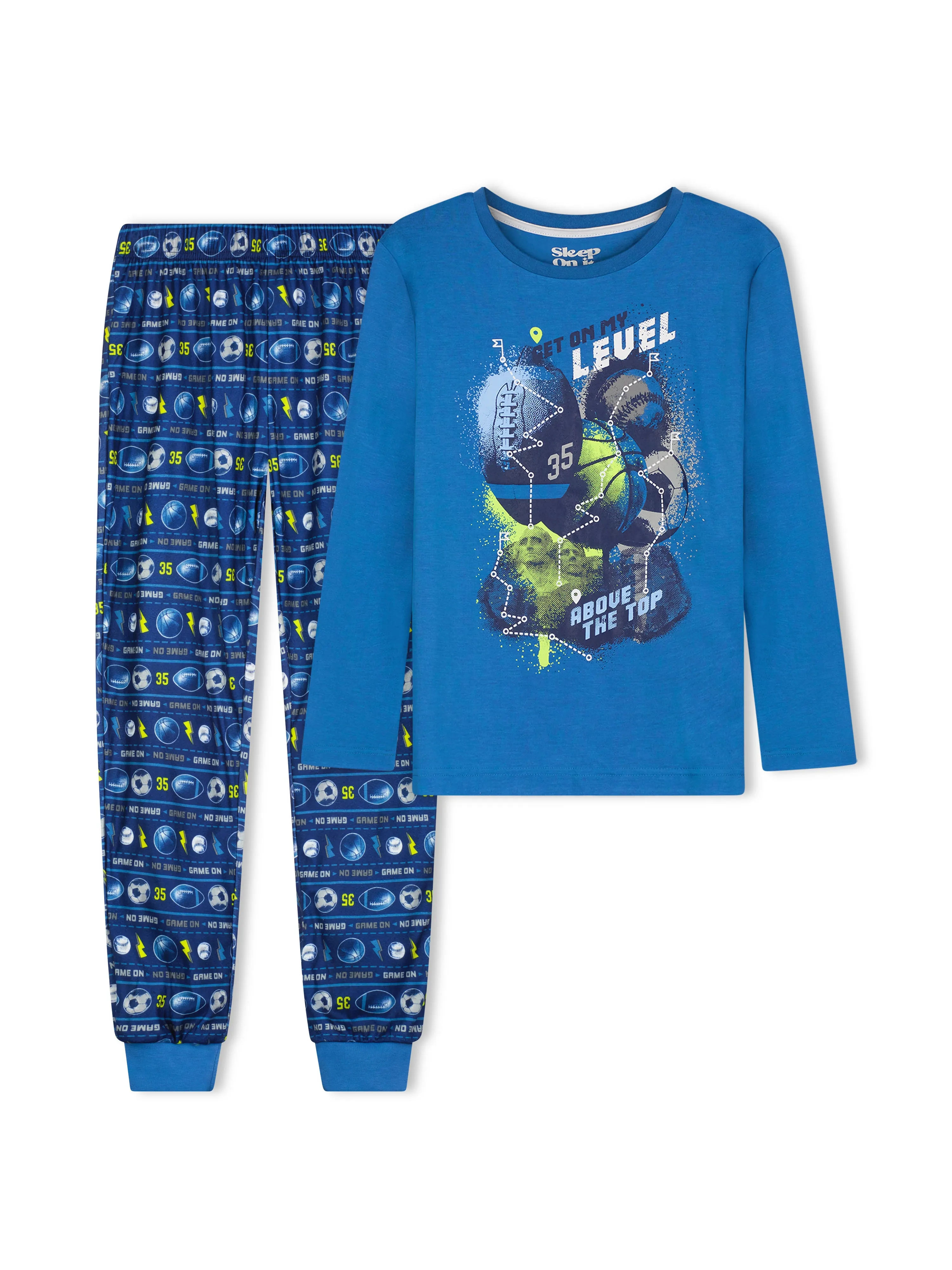 Boys My Level Brushed Jersey 2-Piece Pajama Sleep Set